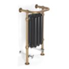 Terma 900mm x 490mm 1217BTU Black / Brass Cast Iron Traditional Towel Radiator