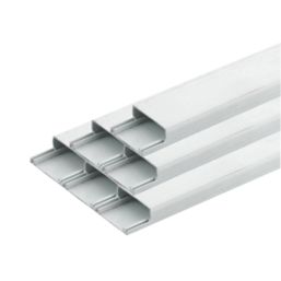 Deta TTE uPVC White Mini Trunking 38mm x 16mm x 2m 4 Pack