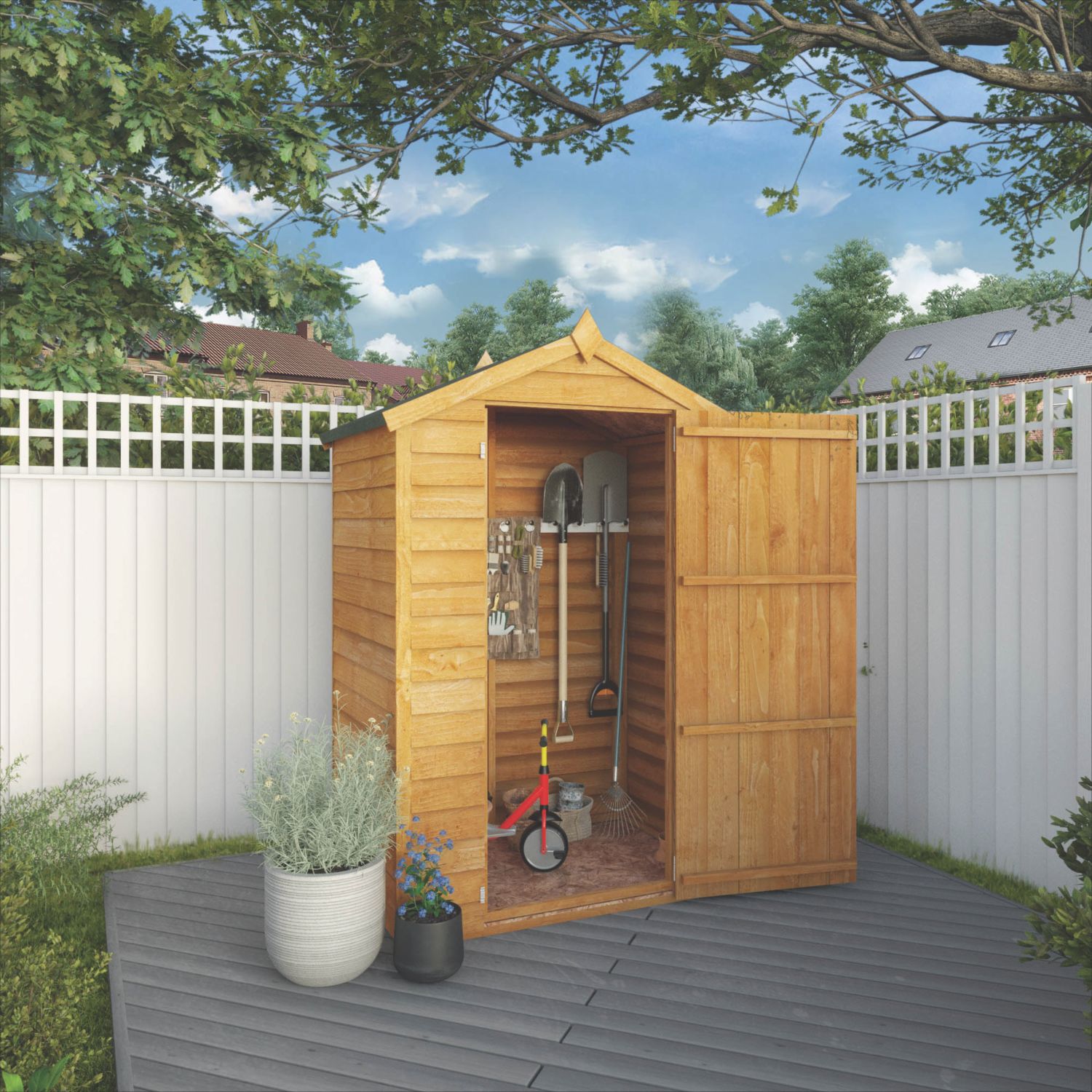 Mercia Windowless 4' x 2' 6" (Nominal) Apex Overlap Timber Shed (443YL)