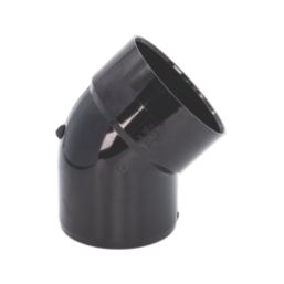FloPlast  Push-Fit 135° Single Socket Bottom Offset Bend Black 110mm