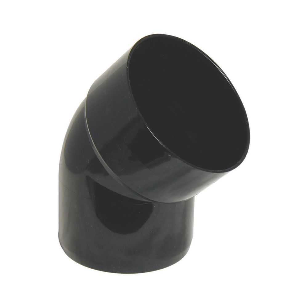 FloPlast Push-Fit 135° Double Socket Bottom Offset Bend Black 110mm ...