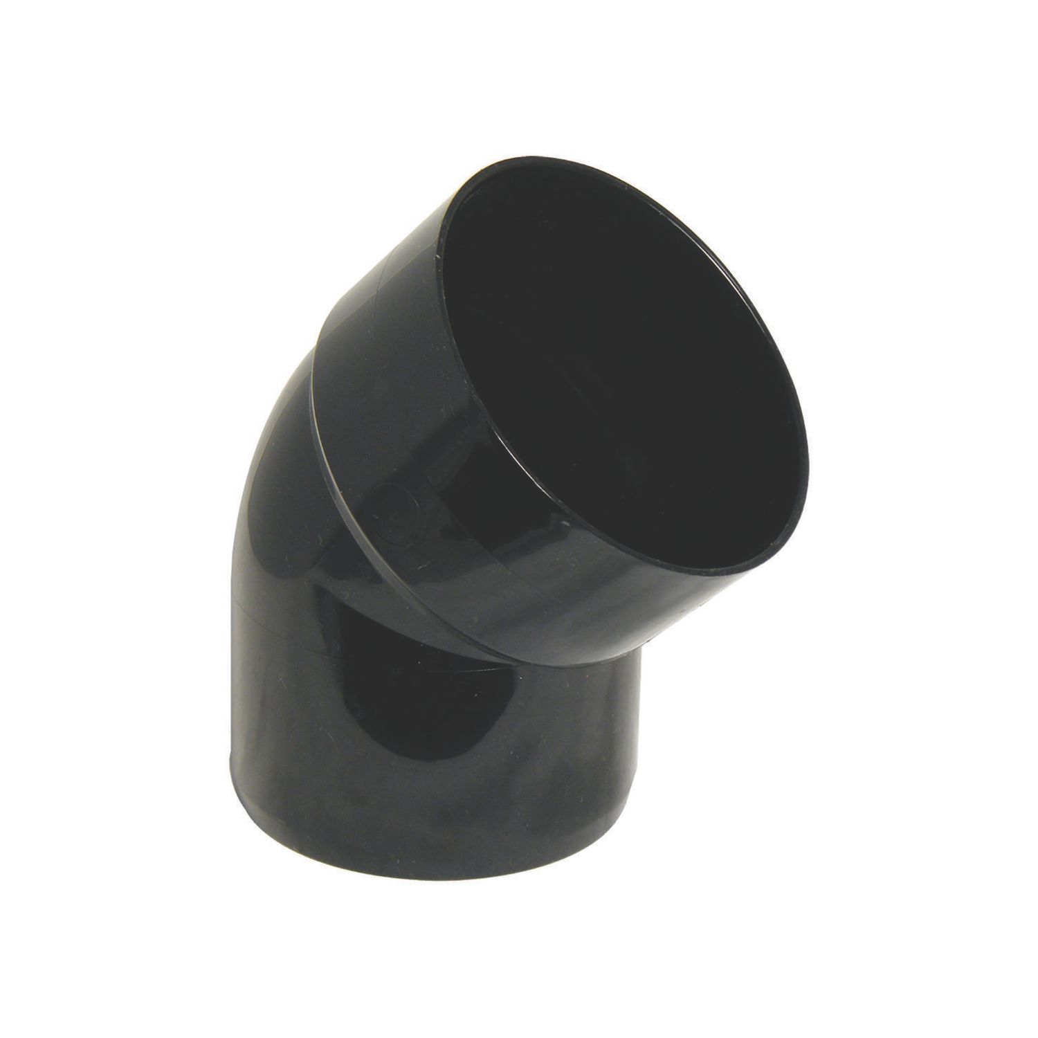 FloPlast Push-Fit 135° Single Socket Bottom Offset Bend Black 110mm (44403)