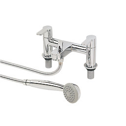 Swirl Elevate Deck-Mounted  Dual Lever Bath/Shower Mixer Tap Chrome