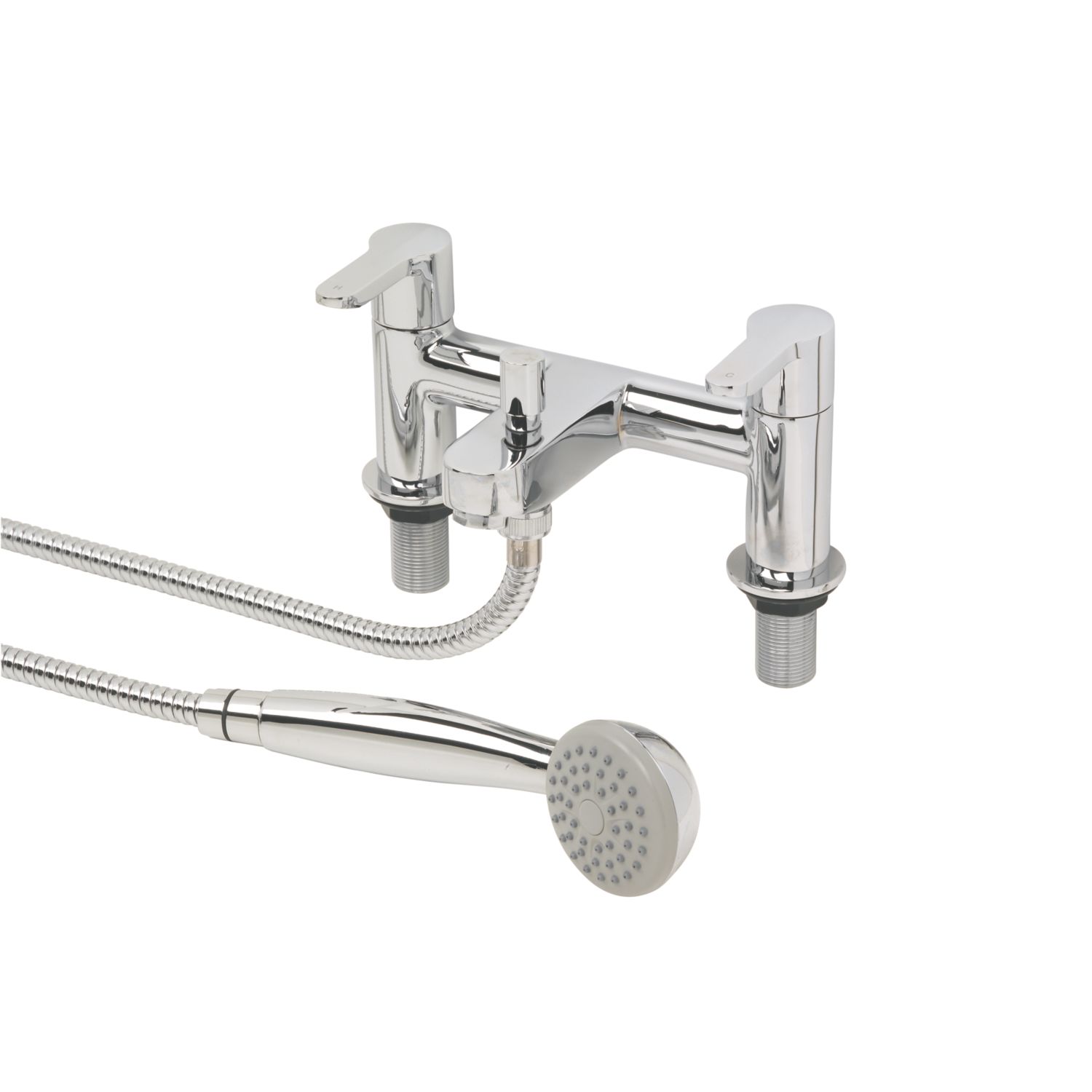 Swirl Elevate Deck Mounted Dual Lever Bath/Shower Mixer Tap Chrome (44405)