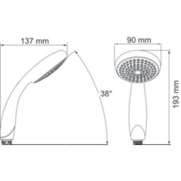 Mira Nectar Shower Handset Chrome 90mm x 193mm