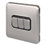 Schneider Electric Lisse Deco 10AX 3-Gang 2-Way Light Switch  Brushed Stainless Steel with Black Inserts