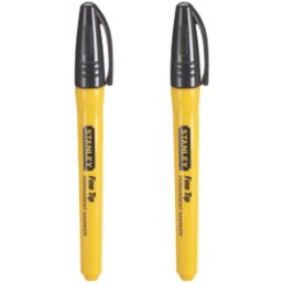 Stanley  Fine Tip Black Permanent Marker 2 Pack