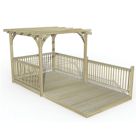 Forest Ultima 16' x 8' (Nominal) Flat Pergola & Decking Kit with 4 x Balustrades (2 Posts)