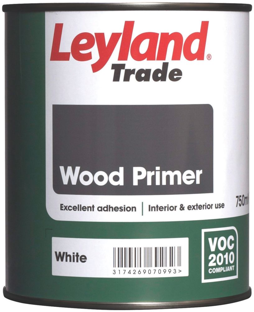 Leyland Trade Acrylic Primer Undercoat Paint White 750ml - Leyland SDM