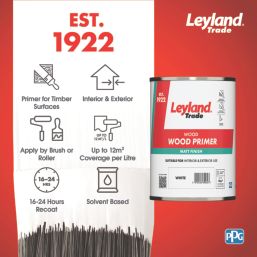 Leyland Trade  750ml White Matt  Interior & Exterior Wood Primer