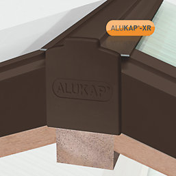 ALUKAP-XR Brown 0-100mm Glazing Hip Bar with Gasket 2400mm x 80mm