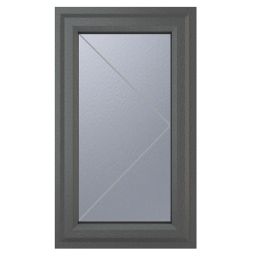 Crystal  Right-Hand Opening Obscure Triple-Glazed Casement Anthracite on White uPVC Window 610mm x 1190mm
