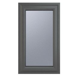 Crystal  Right-Hand Opening Obscure Triple-Glazed Casement Anthracite on White uPVC Window 610mm x 1190mm
