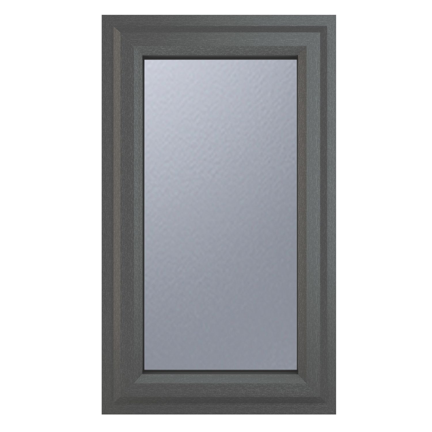 Crystal Right-Hand Opening Obscure Triple-Glazed Casement Anthracite on White uPVC Window 610mm x 1190mm (444JN)