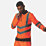 Regatta Pro Hi-Vis Long Sleeve Polo Shirt Orange / Navy X Large 46" Chest