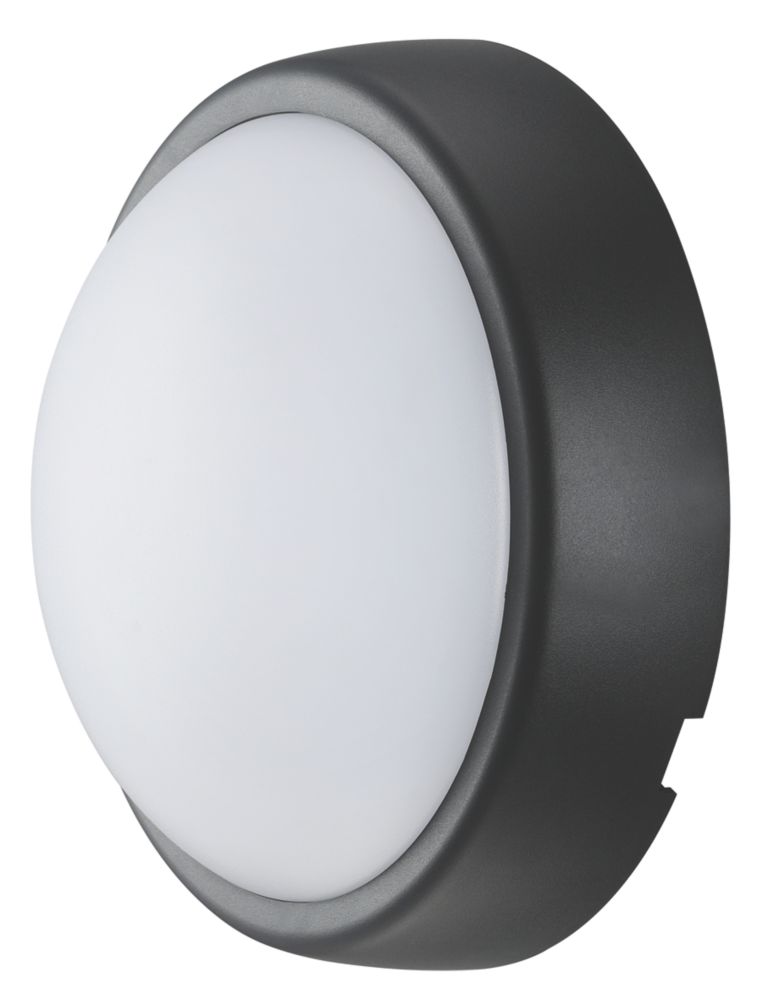 Luceco Eco Mini Outdoor Round LED Bulkhead Black / White 5.5W 450lm