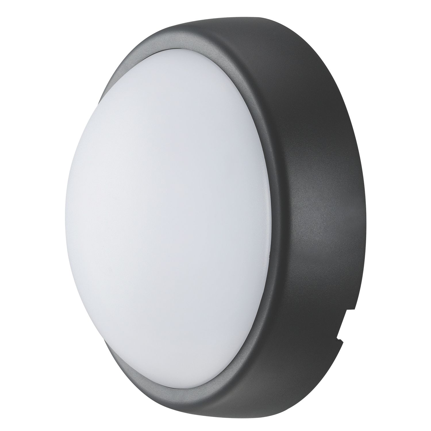 Luceco Eco Mini Outdoor Round LED Bulkhead Black/White 5.5W 450lm (444JX)