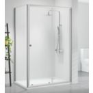 Triton Neo Six  Framed Rectangular Sliding Door Shower Enclosure  Chrome  1100mm x 760mm x 1850mm
