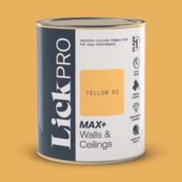 LickPro Max+ 1Ltr Yellow 02 Matt Emulsion  Paint