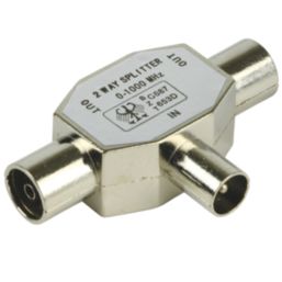 Labgear Coax (Male) to F-Plug (Male) 2-Way T-Splitter