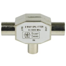 Labgear Coax (Male) to F-Plug (Male) 2-Way T-Splitter