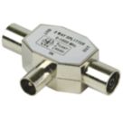 Labgear Coax (Male) to F-Plug (Male) 2-Way T-Splitter