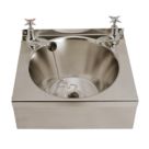 1 Bowl Stainless Steel Wall-Hung Washbasin & 2 Taps 340mm x 345mm