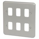 MK Grid Plus 6-Module Grid Faceplate Grey
