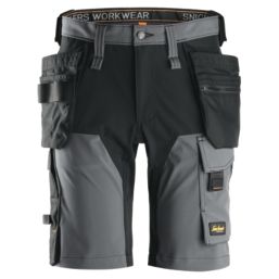 Snickers 6175 Stretch Work Shorts Steel Grey / Black 39" W