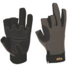 Site  3-Finger Framer Performance Gloves Grey/Black Large