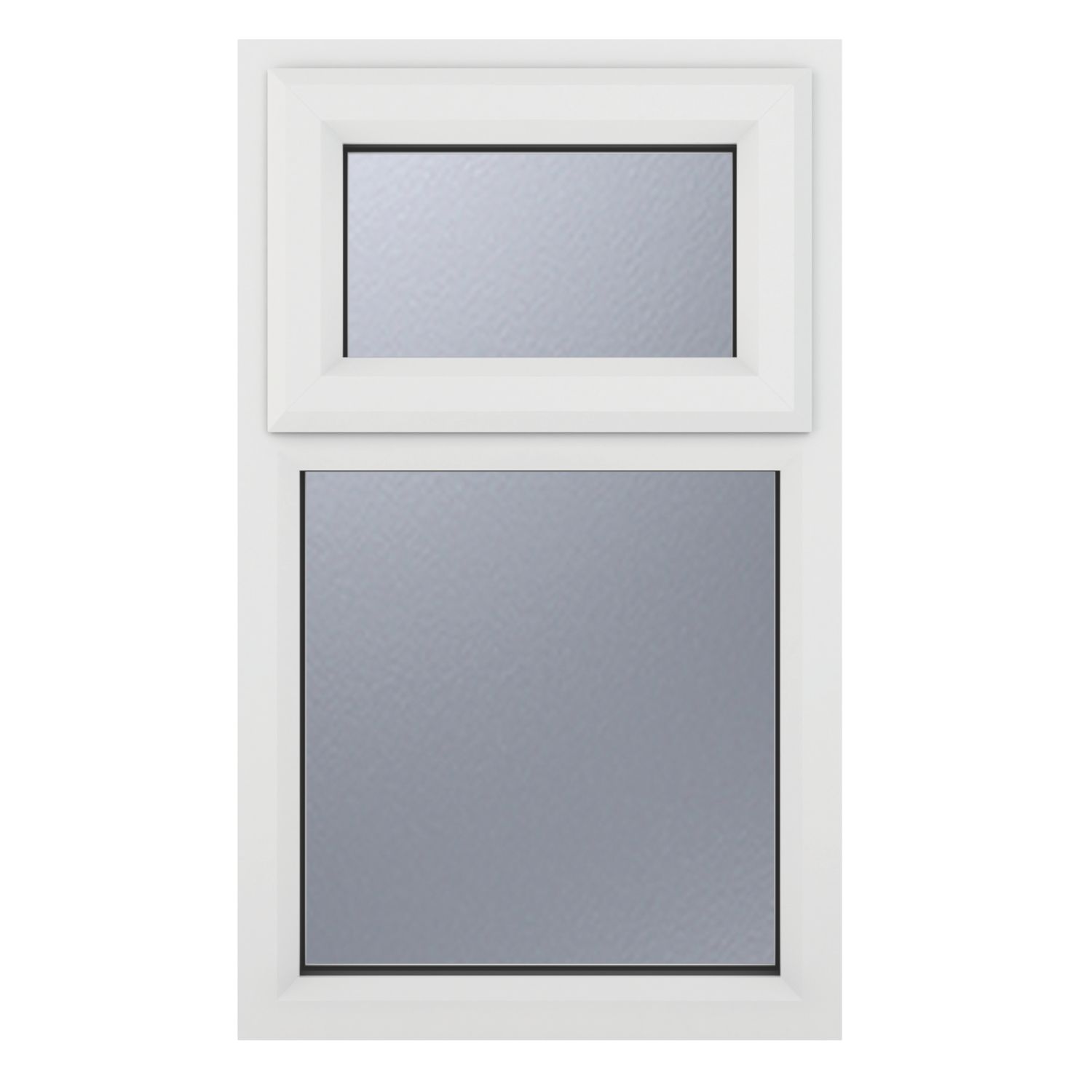 Crystal Top Opening Obscure Triple-Glazed Casement White uPVC Window 610mm x 965mm (445JN)