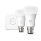 Philips Hue  B22 A19 LED Smart Lighting Starter Kit 9W 806lm 2 Piece Set