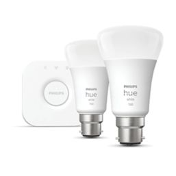 Philips Hue  BC A19 LED Smart Lighting Starter Kit 9W 806lm 3 Pack