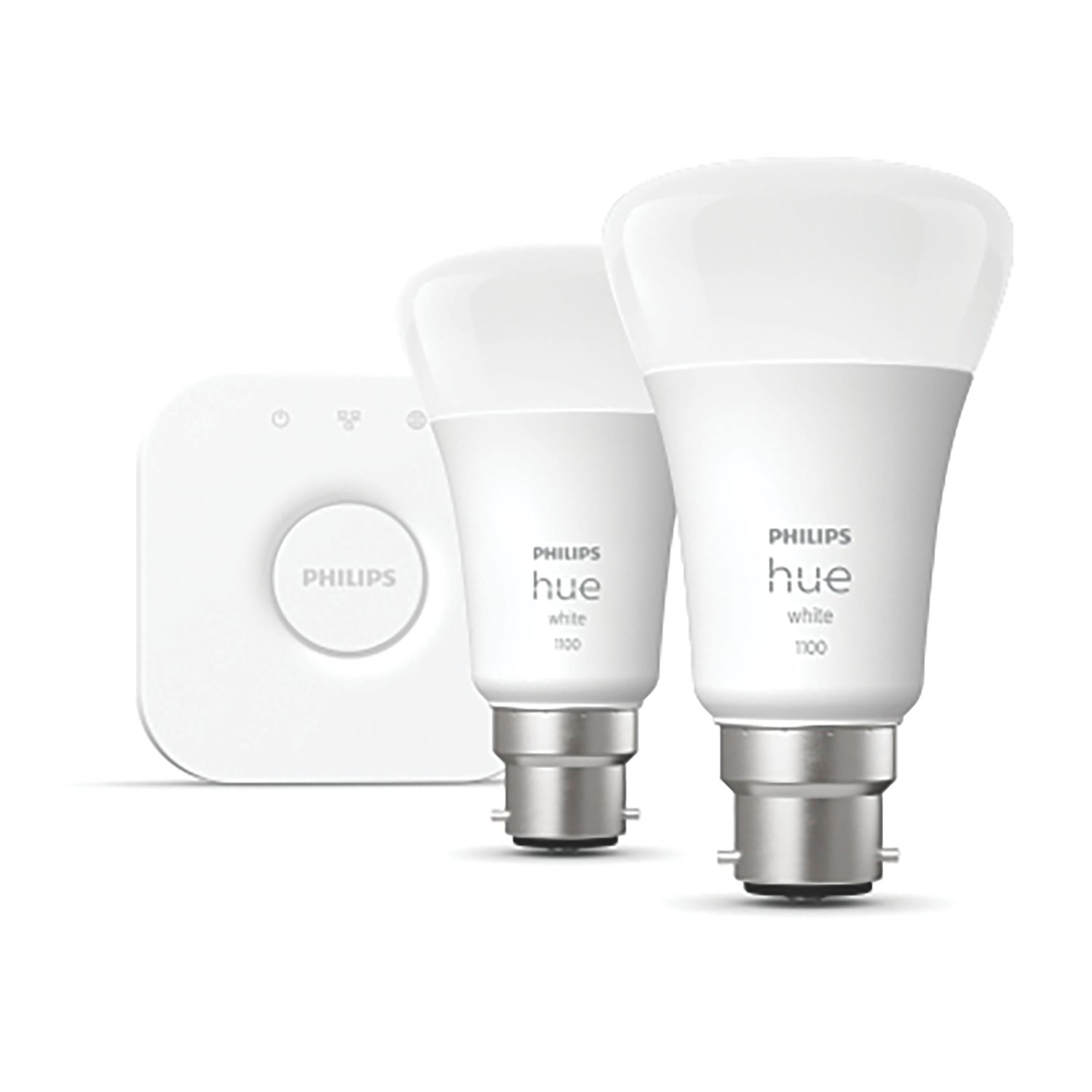 Philips Hue B22 A19 LED Smart Lighting Starter Kit 9W 806lm 2 Piece Set (445PP)