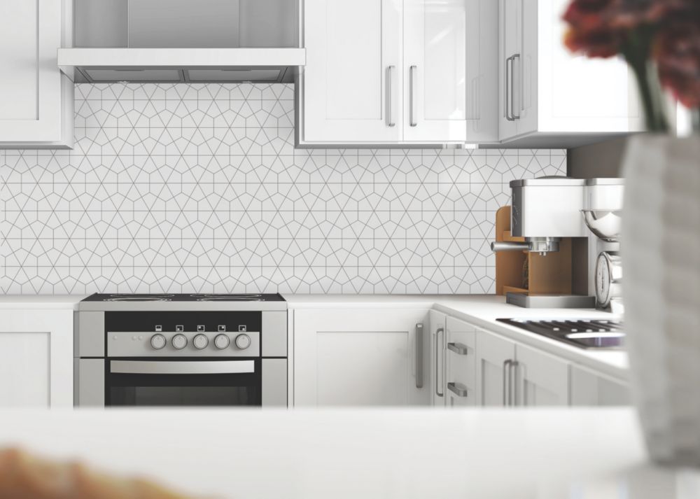 Splashwall  White / Black Matt MDF Splashback 2440mm x 1220mm x 9mm - 4