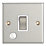 Contactum iConic 20A 1-Gang DP Control Switch & Flex Outlet Brushed Steel  with White Inserts