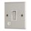 Contactum iConic 20A 1-Gang DP Control Switch & Flex Outlet Brushed Steel  with White Inserts