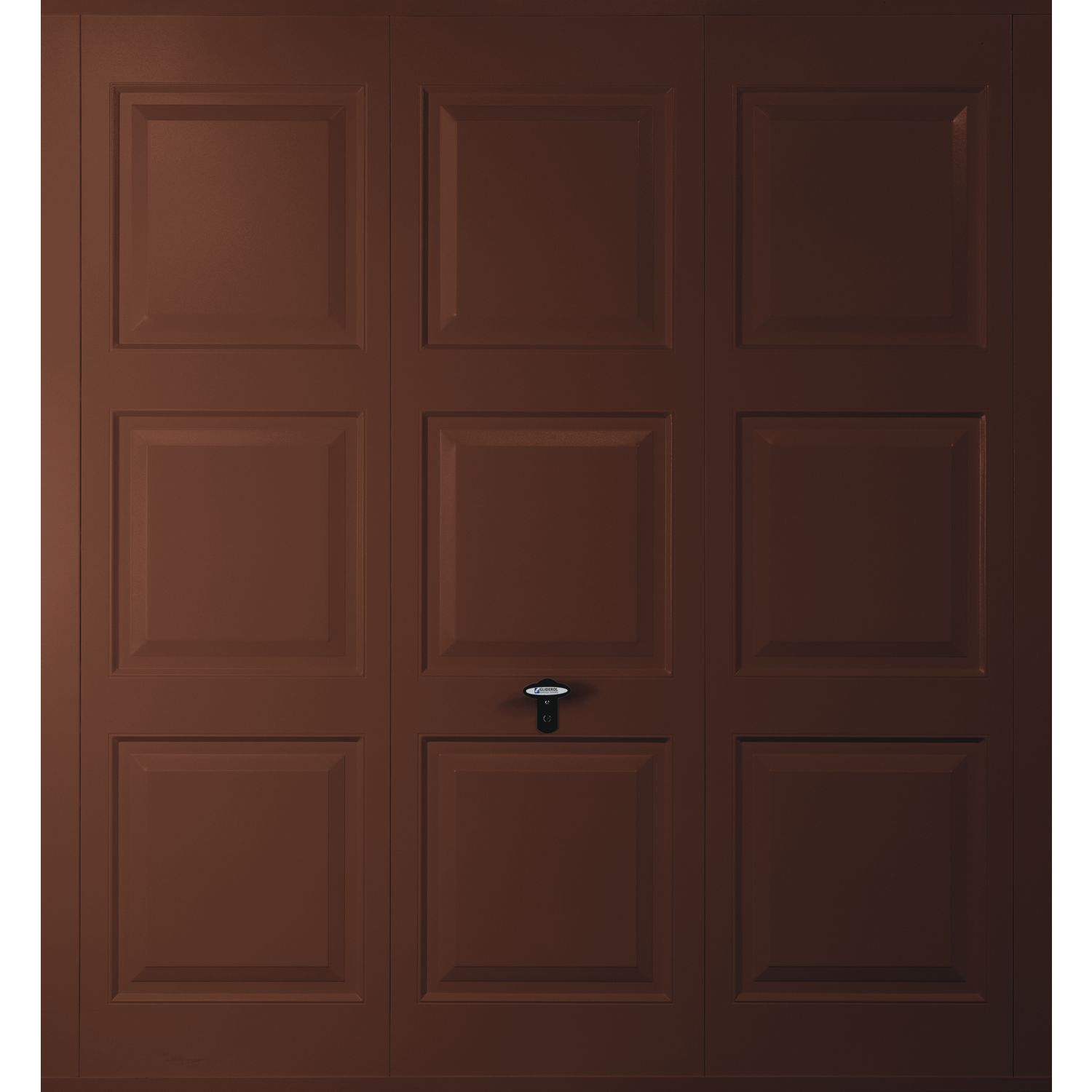 Gliderol Georgian 7' x 6' 6" Non-Insulated Frameless Steel Up & Over Garage Door Mahogany Brown (445VP)