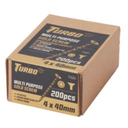 Turbo TX  TX Double-Countersunk  Multipurpose Screws 4mm x 40mm 200 Pack