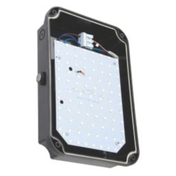 Saxby  Outdoor Tall Rectangular Photocell LED Wall Light Black 15W 1500lm
