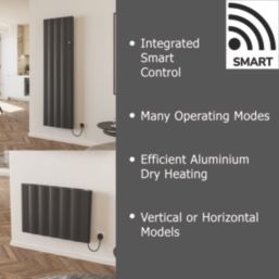 Azur Stratos 1000W Electric Radiator 500mm x 725mm Black 3412BTU