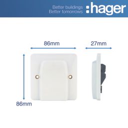 Hager Sollysta WMP2FO 20A Unswitched Flex Outlet  White