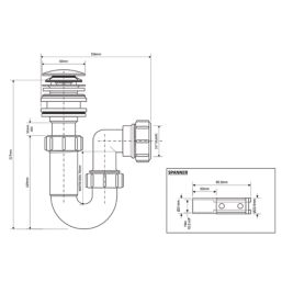 McAlpine Unslotted Pop Up All-in-One Basin Waste with Tubular Trap White 32mm