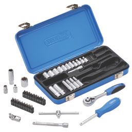 Draper  Mixed Drive Metric Socket Set in Metal Case 45 Pieces