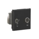 Knightsbridge  Duplex Modular Multimedia Socket Black