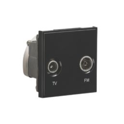 Knightsbridge  Duplex Modular Multimedia Socket Black