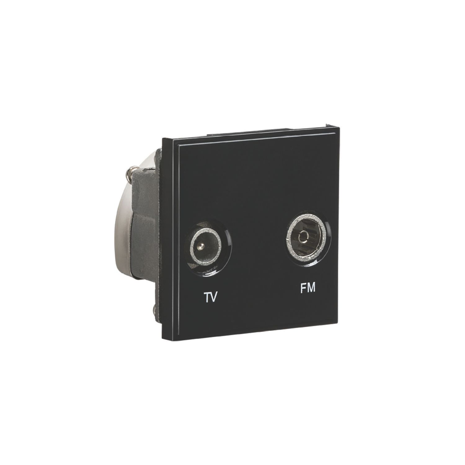 Knightsbridge Duplex Modular Multimedia Socket Black (446CR)