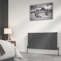 Reina Harley Single 600mm x 1470mm 3331BTU Anthracite Horizontal Designer Radiator