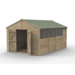 Forest Beckwood 10' x 14' 6" (Nominal) Apex Shiplap Timber Shed with Base