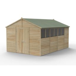 Forest Beckwood 10' x 14' 6" (Nominal) Apex Shiplap Timber Shed with Base